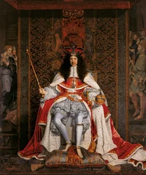 Karel II van Engeland in kroningsgewaden