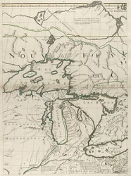 Een kaart van de Britse en Franse gebieden in Amerika, 1756