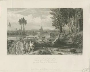 Lichfield - Oostaanzicht: staalgravure, nd [ca. 1835] (prent)