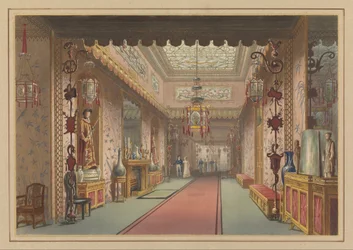 Chinese Galerij zoals het was, Plaat XV in Illustraties van het Paleis van Hare Majesteit in Brighton...