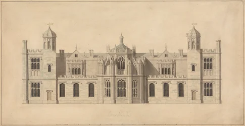 Corsham Court, Wiltshire: Elevatie van de noordelijke gevel
