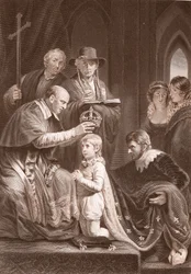 De kroning van Hendrik VI, gegraveerd door A.H. Payne