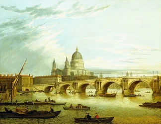 Een uitzicht op Blackfriars Bridge met Saint Paul