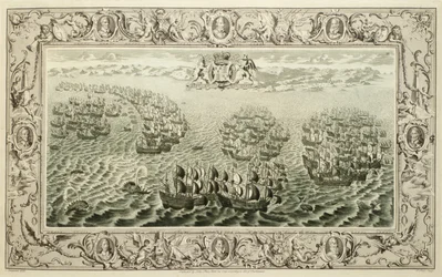 Armada (gravure van een wandtapijt), 1739