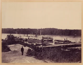 Medische bevoorradingsboot, Appomattox Landing, Virginia, uit Gardners Schetsboek van de Burgeroorlog