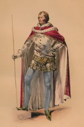 Gast in kostuum voor Queen Victorias Bal Costumé, 12 mei 1842, 1843