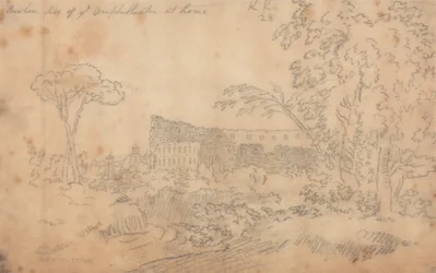 Gebroken kant van het amfitheater in Rome