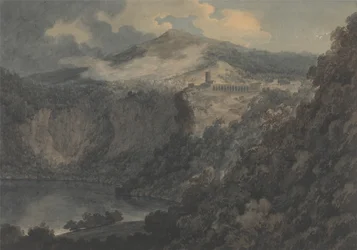 Het meer en de stad Nemi