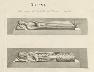 Stone Church - Graven: sepia tekening, nd [19e eeuw] (tekening)
