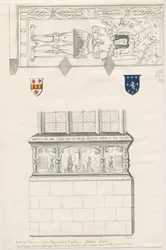 Uttoxeter Kerk - Monument van de familie Kinnersley: pen en wassing tekening, nd [midden 19e eeuw]