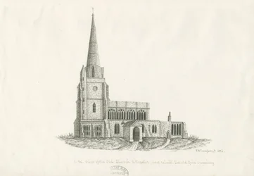 Uttoxeter Kerk [Oud]: pen en inkt tekening, 1836