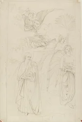 Tekening van Abraham die Afscheid Neemt van de Engelen van Benozzo Gozzoli