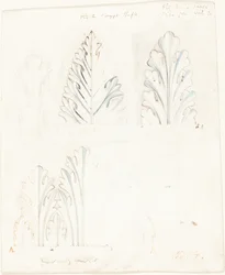 Ornamentale studie met acanthusmotief voor "The Stones of Venice"