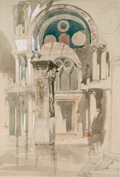 Deel van de Basiliek van San Marco, Venetië: schets na regen, 27 mei 1846