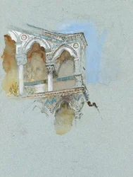 Studie van Pisan Gotiek (Deel van de Façade van San Michele in Borgo, Pisa)