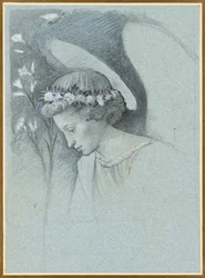 Studie van het hoofd van de engel Gabriël in Filippo Lippi