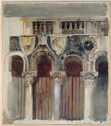 Studie van de Marmeren Inleg op de Voorzijde van de Casa Loredan, Venetië, september-oktober 1845