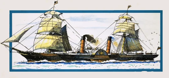 Het Britse raderstoomschip Persia