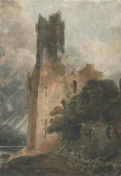 Een kasteeltoren (Caernarvon Castle)