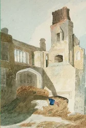 East Barsham Hall (potlood en aquarel op papier)