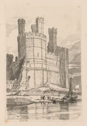 Liber Studiorum: Plaat 28, Caernarvon Castle, N. Wales