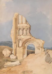 Ruïne van een Normandische kerk