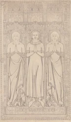 Het grafgruis van Robert Braunche en zijn twee vrouwen in de Sint-Margarethakerk, Lynn, Norfolk, 1364