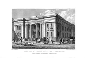 Algemeen kraamziekenhuis, York Road, Lambeth, Londen, 1830