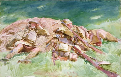Hooglanders rusten aan het front, 1918