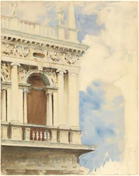 Een hoek van de bibliotheek in Venetië, 1904-1907