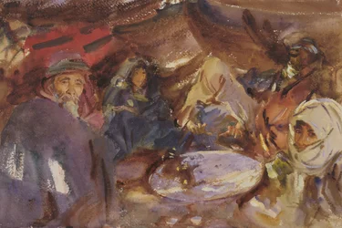 Arabische zigeuners in een tent, 1905-06