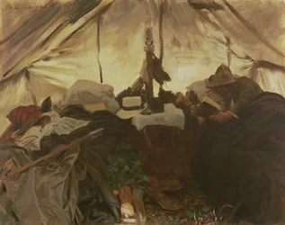 In een tent in de Canadese Rockies, 1916