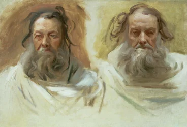Studie van Twee Hoofden: De Profeten, ca. 1892