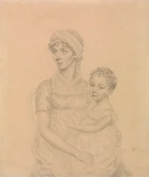 Lady Wigram met haar zoontje, William Pitt Wigram