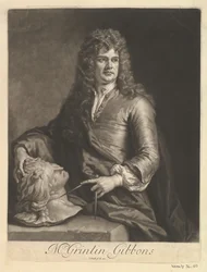Portret van Grinling Gibbons, 1690