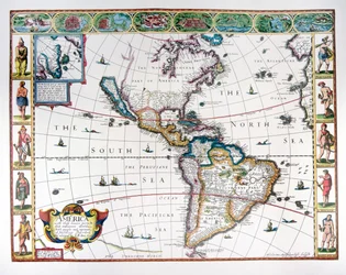 Kaart van het westelijk halfrond in 1626