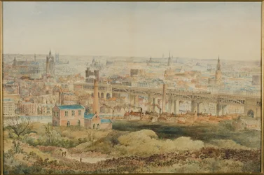 Newcastle upon Tyne vanaf Windmill Hills, Gateshead, 1887