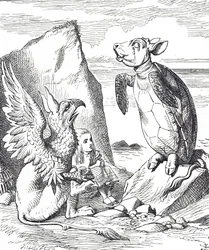 Alice, Mock Turtle en de Gryphon uit Alice