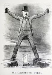 Politieke satire met William Ewart Gladstone en Benjamin Disraeli