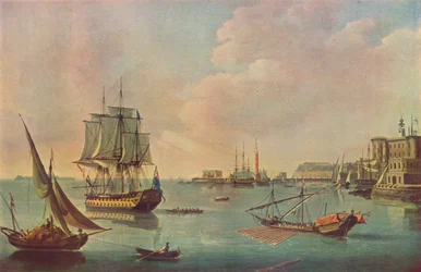 Engelse Oorlogsschepen in de Haven van Malta, ca. 1805