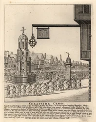 Processie van Maria de Medici om haar dochter Henrietta Maria, vrouw van Koning Karel I, te bezoeken