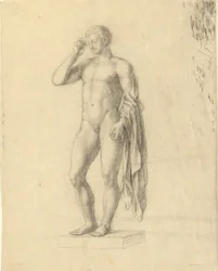 Naakte mannelijke figuur (klassiek) toont linker (?) zijde