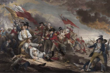 De dood van generaal Warren in de Slag bij Bunker Hill, 17 juni 1775, uitgegeven 1786