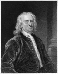 Portret van Sir Isaac Newton, gegraveerd door Edward Scriven