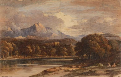 Bergachtig landschap met meer