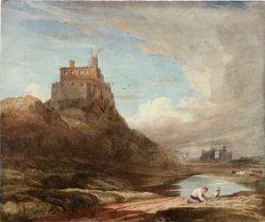 Uitzicht op Holy Island Kasteel