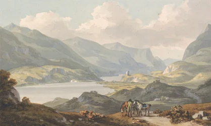 De meren van Llanberis - vanaf de weg van Caernarfon naar Llanberis, Caernarfonshire