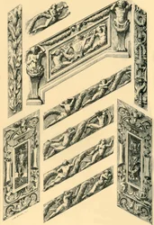 Details van trapdecoratie, ca. 1870s, 1881