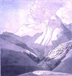 De Alpen nabij de bron van de Rijn