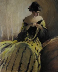 Studie in zwart en groen, olieschets, ca. 1906.